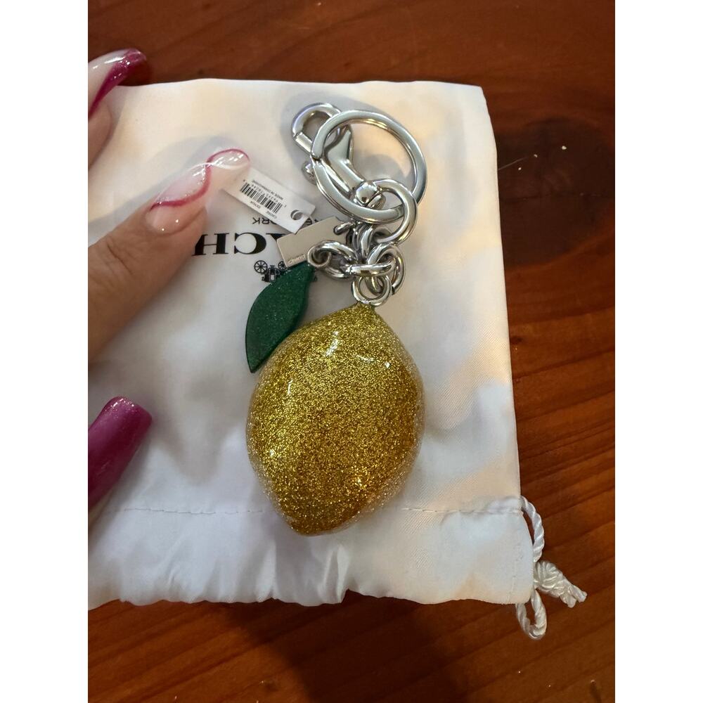 Coach Glittery Lemon Bag Charm NWT - Picture 4 of 4